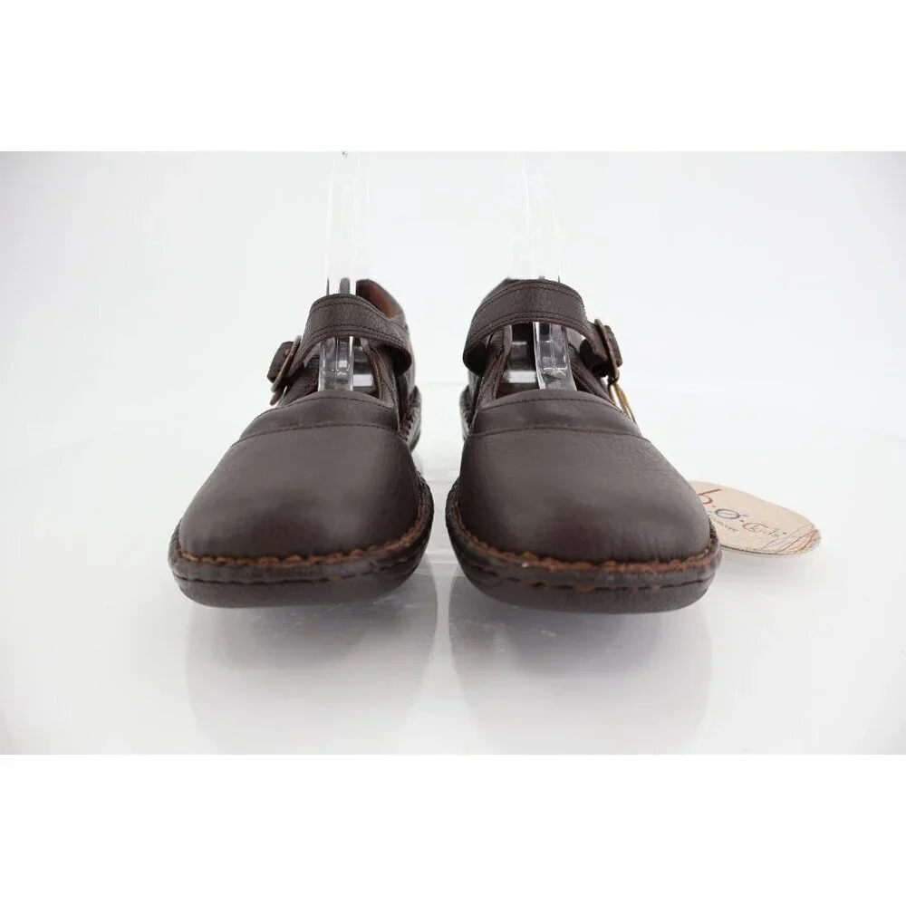 Born Girls Mary Jane Shoe Size 5 Brown Leather Flat Opanka Comfy Casual